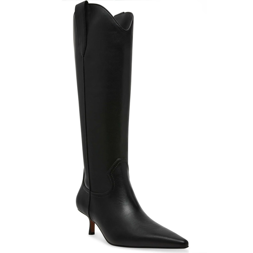 NEW STEVEN BY STEVE MADDEN BLACK KNEE HIGH WESTERN BOOTS